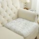 thumbnail image 3 of Nvzi hite Faux Fur Sheepskin Chair Cover Seat Cushion Pad Super Soft Area Rugs for Living Bedroom Sofa (1.6ft x 1.6ft, White-Grey Tip), 3 of 5