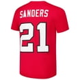 thumbnail image 3 of Men's Mitchell & Ness Deion Sanders Red Atlanta Falcons Retired Player Throwback Name & Number T-Shirt, 3 of 3