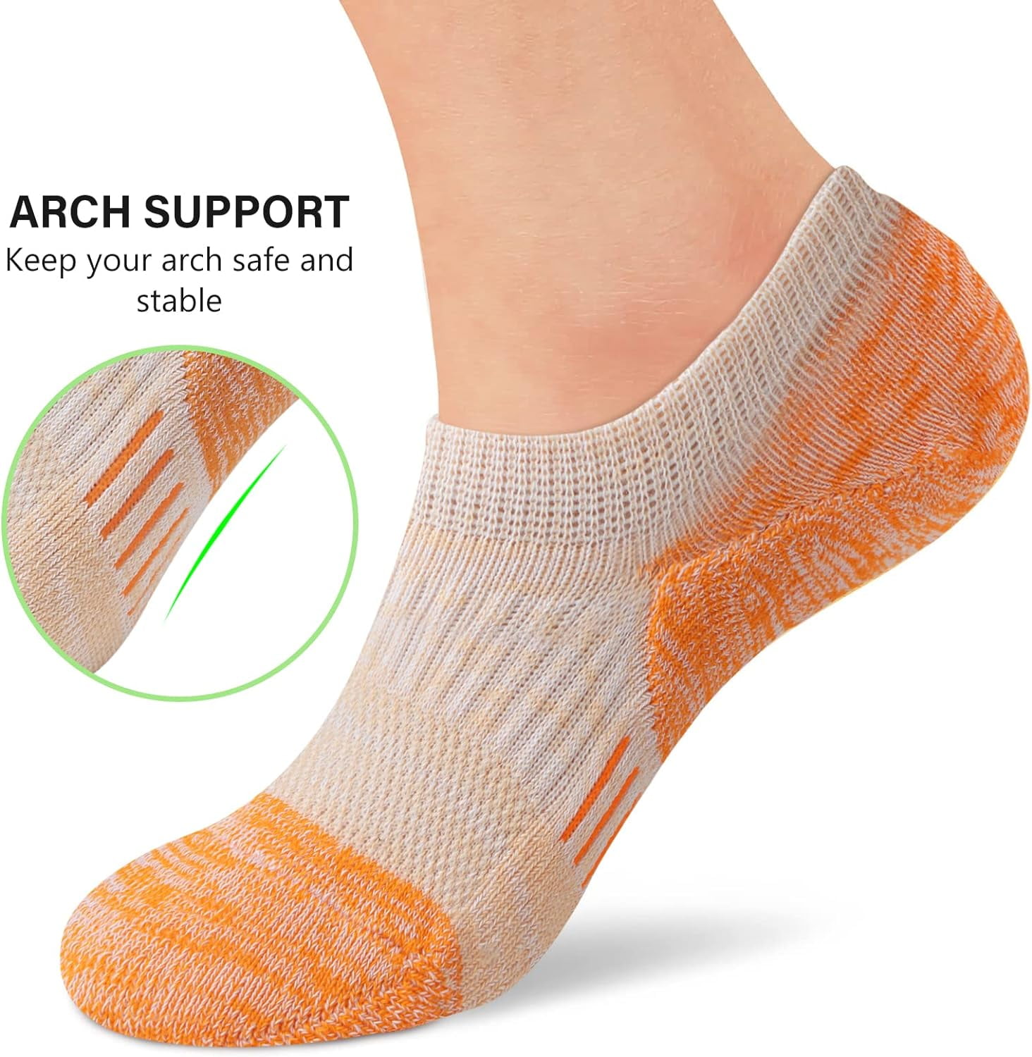 No Show Socks Womens Athletic Cushion Ankle Footies Low Cut Socks 5-6 Pairs