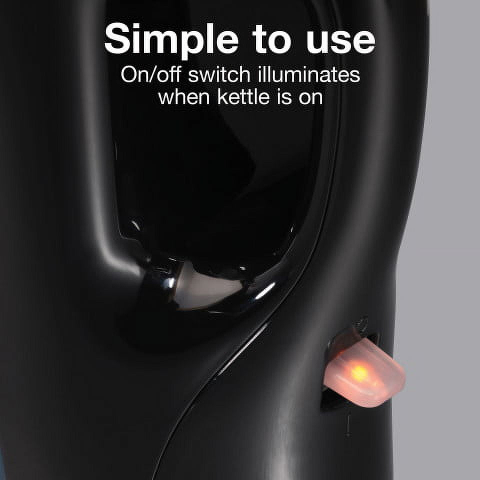Proctor Silex 1.7 Liter Cordless Electric Kettle, Black, Model 41002 