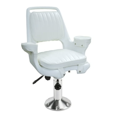 Wise 8WD1007-6-710 Captain's Chair White Adjustable Pedestal and Seat Slide