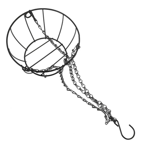 IBASETOY Round Metal Hanging Basket for Plants Indoor and Outdoor with Iron Chain Holder