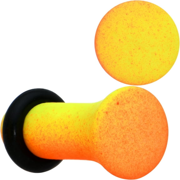 Body Candy 6 Gauge 2Pc Ear Plugs Yellow Orange Ombre Matte Acrylic Single Flare Ear Plug Gauges Set of 2