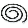 thumbnail image 3 of Hermah 5mm Black Tone Stainless Steel Curb Cuban Necklace Mens Womens Chain 18-36inch, 3 of 3