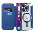 thumbnail image 6 of for iPhone 15 Wallet Case with RFID Blocking Credit Card Holder,Compatible with MagSafe,PU Leather Flip Kickstand Shockproof Cover Women Men for iPhone 15 Phone case,Royalblue, 6 of 8