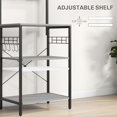thumbnail image 4 of Distressed Grey Kitchen Baker's Rack with Power Outlet & Adjustable Shelves - Coffee Bar Station for Living Room, Dining & Entryway Storage (53.9" H), 4 of 7