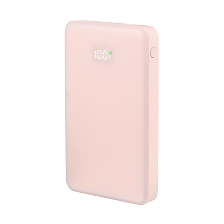 onn 10,000 mAh Portable Power Bank with Fast Charging Output (20W), Dual USB-C ports, USB port, LED Digital Display, Pink - Compatible with iPhone, iPad, AirPods, Samsung Galaxy, Note, Pixel & More