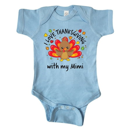 

Inktastic I Love Thanksgiving with my Mimi-happy turkey Gift Baby Boy or Baby Girl Bodysuit
