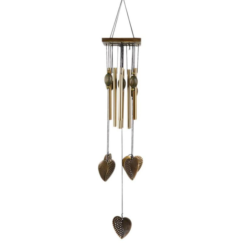 8 Tubes Wind bells Gift Copper alloy Window Heart-shaped Decoration Chimes 