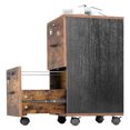 thumbnail image 4 of Hassch 2 Drawers File Cabinet with Wheels and Lock, Wooden Rolling Filing Cabinet for Letter Size, Home, Office, Printer Stand, Easy Assembly, 15.7" L x 15.7" W x 26" H, Brown, 4 of 7