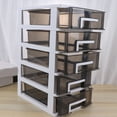 thumbnail image 6 of FUEENIRVA 2Pcs Practical Desk Organizer with 5 Tier Drawers Plastic Storage Cabinet, 6 of 8