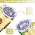 thumbnail image 5 of 40oz Tropical Pineapple Pattern Stainless Steel Flip Straw Tumbler Spill Proof Travel Cup Double Wall Vacuum Insulated Coffee Mug with Top Handle, 5 of 6