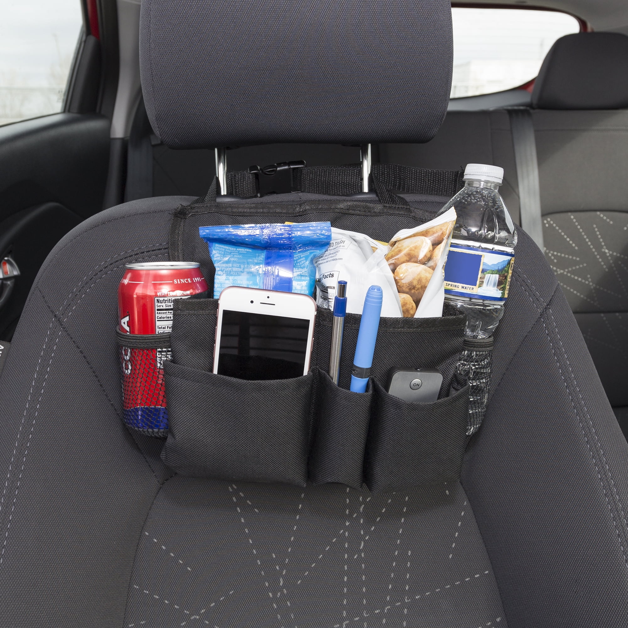 6 Pocket Over The Seat Hanging Travel Organizer Interior Storage Accessory For Car Truck Suv Van Rv A Holds Tablet Phone Drink Tissue By Stalwart Walmart Com Walmart Com