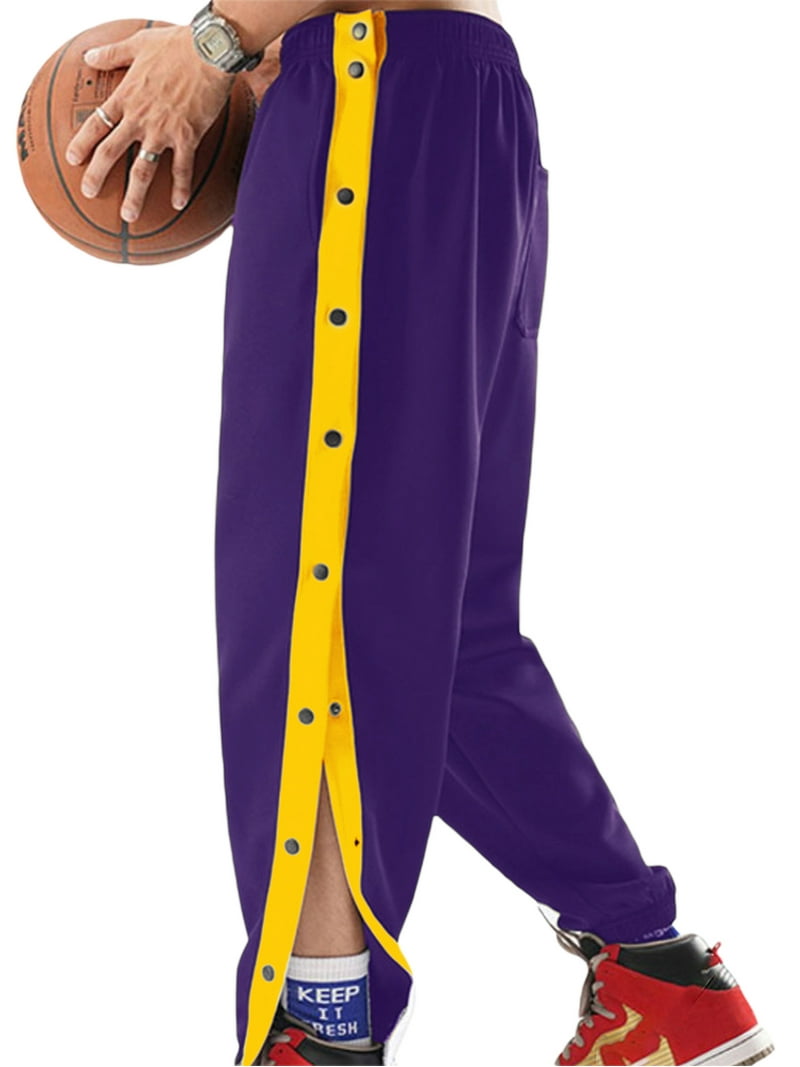 Xsylife Men's Tear Away Pants Basketball Workout High Split Side