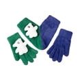 thumbnail image 1 of Guantes gruesos y cálidos de felpa para parejas, guantes de dedo completo Verde Azul, 1 of 9
