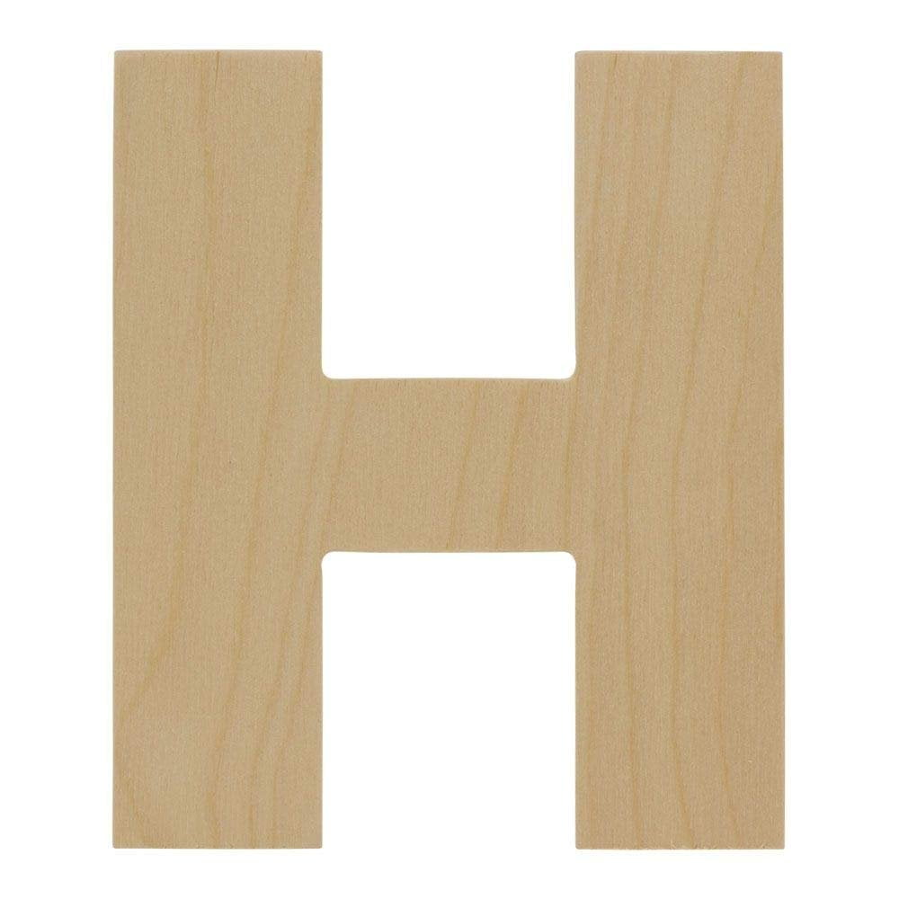 Wooden Letters H Package of 10, Unfinished 12" x 10" Inch