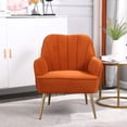 thumbnail image 3 of LUCKHAO  Accent Chair Set of 2,Modern Mid Century Velvet Sherpa Armchair,Comfy Arm Chair for Living Room Bedroom Office Waiting Room,Barrel Chairs, 3 of 8