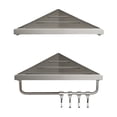 thumbnail image 2 of Corner Shower Shelf Wall Mounted Rustproof Bathroom Storage Rack Double Tier Adhesive Or Drill Installation With Hooks For Shampoo Soap Organizer Space Saving Bathroom Storage Solution, 2 of 6