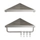 thumbnail image 2 of Shower Shelf Set Black White And Gunmetal Triangular Shelves Rust-proof Wall-mounted Adhesive Shower Storage, 2 of 6