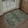 thumbnail image 3 of BERTHMEER 2'x3' Small Area Rugs for Entryway Doorway indoor Doormats Bathroom Machine Washable Non-slip Vintage Floral Oriental Rugs,Green, 3 of 6