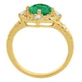 thumbnail image 4 of Mauli Jewels Rings for Women 1.87 Carat Lab Created Emerald and Diamond Ring 4-Prong 10K Yellow Gold, 4 of 6