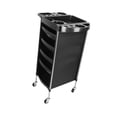 thumbnail image 3 of Cart de bandeja de salón de rodillo carro de almacenamiento de salón de belleza portátil multipropósito con 4 Negro, 3 of 8