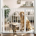 thumbnail image 6 of Pet Safety Gate, Caveen 29.5''-40.5''Wide Pet Safety Gate with Cat Door, White, 6 of 8