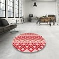 thumbnail image 4 of Ahgly Company Machine Washable Indoor Round Transitional Pink Area Rugs, 6' Round, 4 of 7