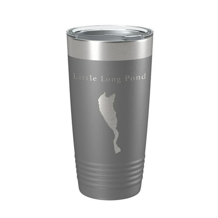 

Little Long Pond Tumbler Lake Map Travel Mug Insulated Laser Engraved Coffee Cup Acadia Maine 20 oz Dark Gray
