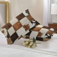 thumbnail image 2 of Waterproof Throw Pillow Covers Set of 2, 20x12 Inch Abstract Cowhides Decorative Pillowcases Outdoor Pillow Slip Cushion Covers Set for Couch Tent Brown Beige Animal Fur Texture, 2 of 7