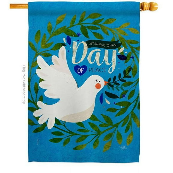 Breeze Decor H115220-BO 28 x 40 in. Peace Day Sweet Life Earth Double-Sided Decorative Vertical House Flags - Decoration Banner Garden Yard Gift