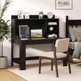 thumbnail image 2 of 42.5" Computer Desk with Hutch & Power Outlets, Study Desk Writing Desk for Home Office,Black, 2 of 9