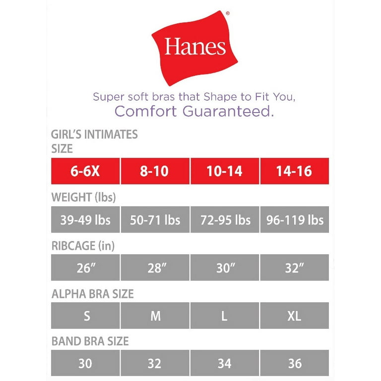 Hanes Girls' ComfortFlex Fit® Pullover Bra with Adjustable Racerback Straps  2-Pack Blue Star/Nude L 