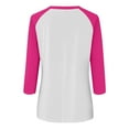 thumbnail image 4 of Htigea Clearanc Women's Casual 3/4 Sleeve T-Shirts Round Neck Cute Tunic Tops Basic Tees Blouses Loose Fit Pullover Today Sales L, 4 of 6