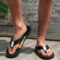 thumbnail image 2 of Rokment Men's Beach Athletic Flip Flops Indoor Outdoor Casual Comfortable Walking Slip on Thongs Summer Beach Barefoot Water Sandals for Swimming Pool Shower Bath Black Size 7.5, 2 of 5