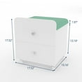 thumbnail image 3 of Garvee Vanity Stool Chair with Storage, Square Makeup Vanity Stool Side Table with Storage Drawer, Padded Seat for Bedroom, Living Room, Home Office, Makeup Stations, Green, 3 of 7