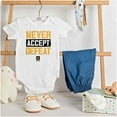 thumbnail image 3 of US Army Logo Never Accept Defeat Romper Boys or Girls Infant Baby Brisco Brands 12M, 3 of 7