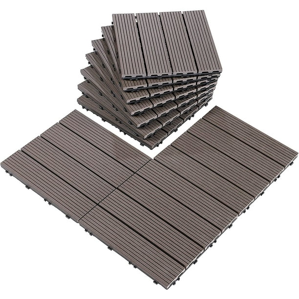 PURE ERA Wood Composite Interlocking Floor Deck Tiles Indoor Outdoor