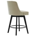 thumbnail image 3 of MINCETA Counter Stool,26" 360 Free Swivel Upholstered Bar Stool with Back-Set of 2-PU in Khaki, 3 of 7