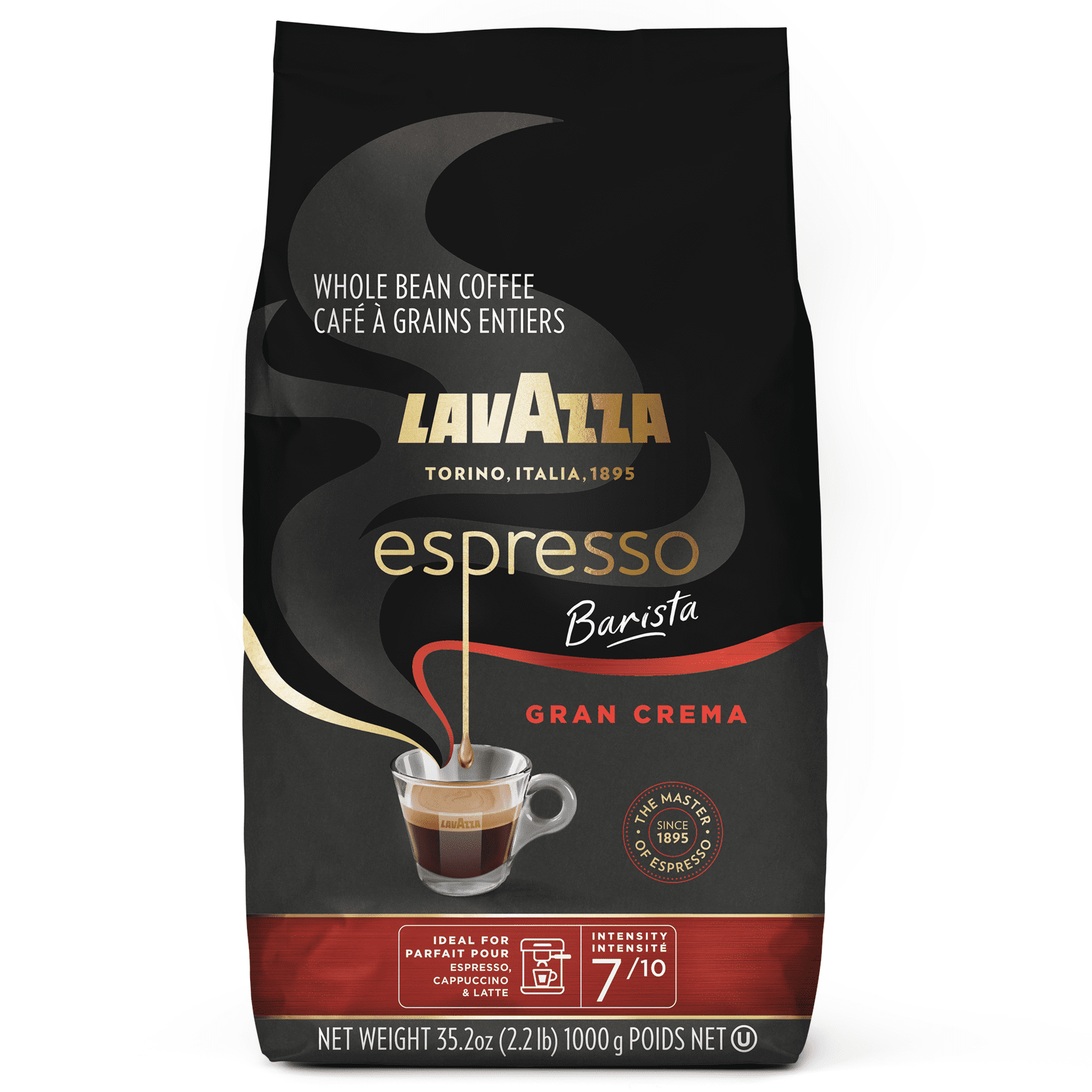 Lavazza Espresso Barista Gran Crema Whole Bean Coffee Blend, Medium