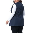 thumbnail image 3 of Chaleco utilitario sin mangas con capucha para mujer de tallas grandes Agnes Orinda, ligero, con cordón, 1X, azul marino, 3 of 6
