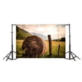 thumbnail image 3 of ABPHOTO 7x5ft Photography Backdrop Farmland Wheat Field Straw Hay Bale Green Grass Trees Blue Sky White Cloud Nature Photo Background Backdrops, 3 of 4