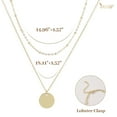 thumbnail image 4 of JASGOOD Women's Goldtone Necklace Set 18" Adjustable Layering Chain Necklace, 2 Pieces, 4 of 4