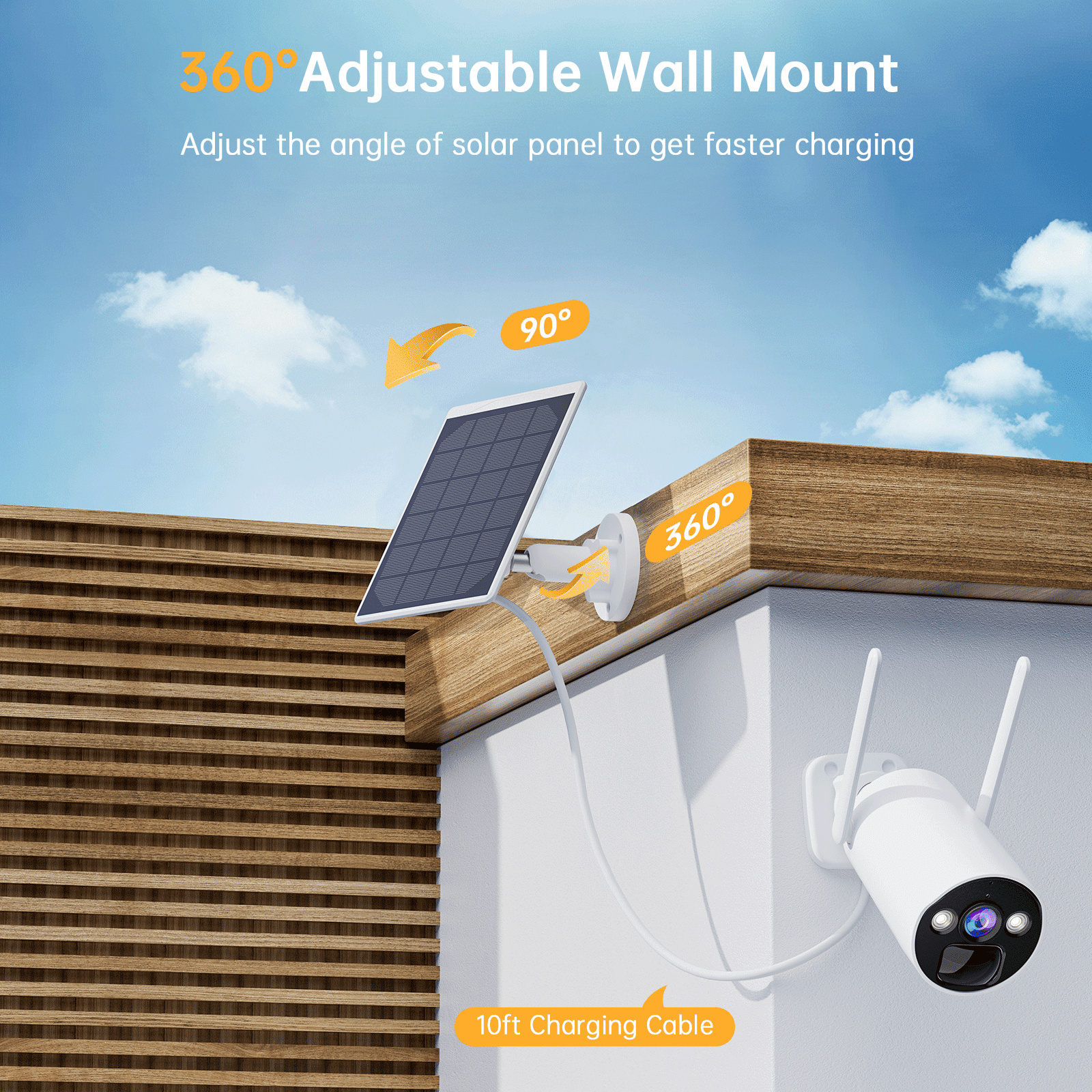 TOGUARD 3W Solar Panel for SC23 Battery Security Camera System