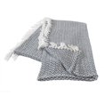thumbnail image 1 of LR Resources THROW80180BUW4250 Diamonds Fringe Throw Blanket, Blue & Ivory - Rectangle, 1 of 1
