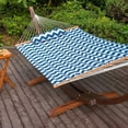 thumbnail image 5 of Lazy Daze Hammocks Quilted Fabric Hammock Hardwood Spreader Bar Poly Pillow, 55" Double Size, Blue Chevron Stripe, 5 of 7