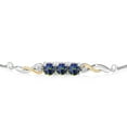 thumbnail image 2 of Gem Stone King 925 Sterling Silver and 10K Yellow Gold Blue Mystic Topaz and White Lab Grown Diamond Tennis Bracelet for Women (1.52 Cttw, Gemstone Birthstone, Fully Adjustable up to 9 inch), 2 of 4