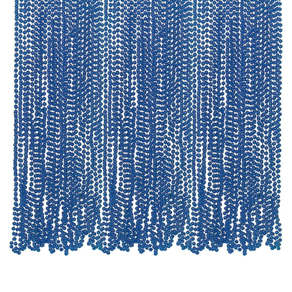 Fun Express Mega Bulk 720 Pieces Blue Metallic Bead Necklaces