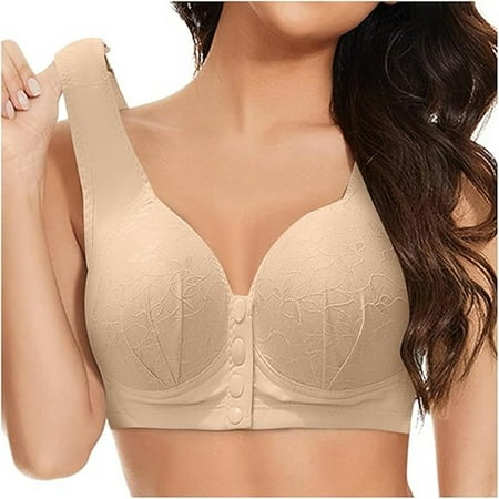 Ploknplq Push Up Bra Tank Tops with Built in Bras Front Clasp Bras for Women Oversized Front Button Bra Without Ring Vest Cup Bra With Beautiful Back Bras for Women Skims Bras for Women B L