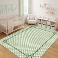 thumbnail image 2 of Garvee 10'x13' Checkered Cherry Area Rug Washable Border Carpet, Soft Non-Slip Low Pile Farmhouse Rug for Living Room Bedroom Home Office, Green, 2 of 9